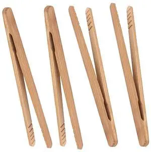 Bamboo Toast Tongs, 7 Inches Mini Wood Cooking Tong with Anti-slip Design Great for Serving Food/Toaster/Bread & Pickles/Sugar/Barbecue,Small Kitchen Tongs Multi-use for Salad, Grilling, Frying(4) Bamboo Toast Tongs, 7 Inches Mini Wood Cooking Tong with Anti-slip Design Great for Serving Food/Toaster/Bread & Pickles/Sugar/Barbecue,Small Kitchen Tongs Multi-use for Salad, Grilling, Frying(4)