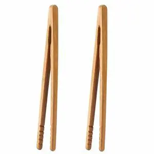 Bamboo Toaster Tongs 7 Inch Set of 2, Wooden Toast Tongs for Small Kitchen Use, Bagels, English Muffins, Waffles, Tea Bags, Pickles and Charcuterie Serving Bamboo Toaster Tongs 7 Inch Set of 2, Wooden Toast Tongs for Small Kitchen Use, Bagels, English Muffins, Waffles, Tea Bags, Pickles and Charcuterie Serving