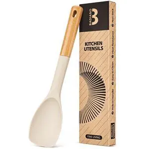 Silicone Spoonula Spatula, Nonstick Rubber Spoon, Khaki | Heat Resistant, Sturdy Bpa-Free Matte Silicone, Wooden Handle, Great for Stirring, Scraping and Folding Silicone Spoonula Spatula, Nonstick Rubber Spoon, Khaki | Heat Resistant, Sturdy Bpa-Free Matte Silicone, Wooden Handle, Great for Stirring, Scraping and Folding