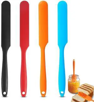 4 Pcs Silicone Jar Spatula Set, Long Handle Heat Resistant Skinny Spatulas for Jars & Bottles, Non-Stick Flexible Scrapers for Baking, Mixing, Jam, Cake Cream & Butter Spreading(4 colors 4 Pcs Silicone Jar Spatula Set, Long Handle Heat Resistant Skinny Spatulas for Jars & Bottles, Non-Stick Flexible Scrapers for Baking, Mixing, Jam, Cake Cream & Butter Spreading(4 colors