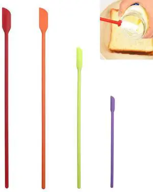 Mini Silicone Spatula Set- Small Rubber Spatula for Makeup- Thin Jar Scraper for Kitchen(4 PACK) (Mix) Mini Silicone Spatula Set- Small Rubber Spatula for Makeup- Thin Jar Scraper for Kitchen(4 PACK) (Mix)