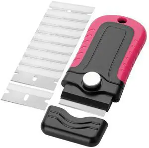 Razor Blade Scraper, Pink, Locking Razor Scraper Set with 10 Extra Stainless Steel Blades, Window Scraper, Scraper Tool, Glass Scraper, Scraper Blades, Paint Scraper Blade Scraper for Cleaning Razor Blade Scraper, Pink, Locking Razor Scraper Set with 10 Extra Stainless Steel Blades, Window Scraper, Scraper Tool, Glass Scraper, Scraper Blades, Paint Scraper Blade Scraper for Cleaning