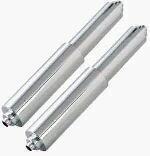 2 Pieces Universal Plastic Spring Loaded Toilet Paper Holder Roller Replacement, Tapered Ends, Chrome (Silver) 2 Pieces Universal Plastic Spring Loaded Toilet Paper Holder Roller Replacement, Tapered Ends, Chrome (Silver)