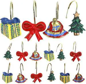 Rust Resistant Decorative Shower Curtain Hooks Christmas Rust Resistant Decorative Shower Curtain Hooks Christmas