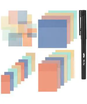 Transparent Sticky Notes, 18 Pads, 900 Sheets with Pen | Assorted Sizes, See Through Self-Adhesive Notes for Bible Journaling and Studying, Water-Resistant, Clean Removal Transparent Sticky Notes, 18 Pads, 900 Sheets with Pen | Assorted Sizes, See Through Self-Adhesive Notes for Bible Journaling and Studying, Water-Resistant, Clean Removal