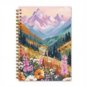 Abstract Colorful Mountain Flower Spiral Notebook Journal for Women, Aesthetic Landscape Floral Plant Notebook for Writing School Office Home,Abstract Spiral Notepad, 5.5 x 8.3 Inches (H067) Abstract Colorful Mountain Flower Spiral Notebook Journal for Women, Aesthetic Landscape Floral Plant Notebook for Writing School Office Home,Abstract Spiral Notepad, 5.5 x 8.3 Inches (H067)