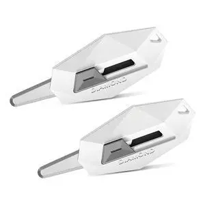 2 Pack Safety Box Cutter, Automatic Retractable Package Opener for Cardboard, Magnetic & Portable Mini Utility Knife (White) 2 Pack Safety Box Cutter, Automatic Retractable Package Opener for Cardboard, Magnetic & Portable Mini Utility Knife (White)
