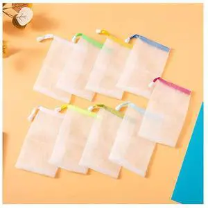10 PCS Exfoliating Mesh Soap Saver Pouch Bag Sack, Face Cleansing Foaming Nets, White Pouch with Drawstring (Color Random) 10 PCS Exfoliating Mesh Soap Saver Pouch Bag Sack, Face Cleansing Foaming Nets, White Pouch with Drawstring (Color Random)