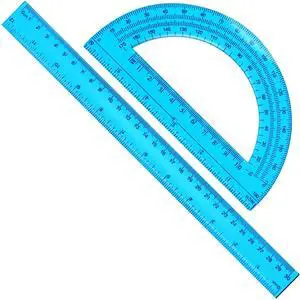 2 Packs 12 Inch Plastic Ruler and 6 Inch Plastic Protractor Set Clear Math Geometry Set Classroom Set Angle Detector School Supplies Classroom Ruler Home Office Drawings (Blue) 2 Packs 12 Inch Plastic Ruler and 6 Inch Plastic Protractor Set Clear Math Geometry Set Classroom Set Angle Detector School Supplies Classroom Ruler Home Office Drawings (Blue)