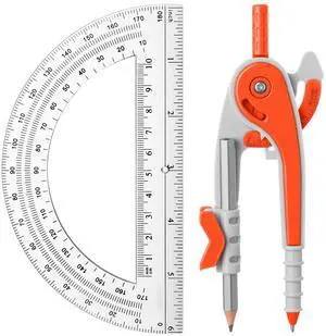 Student Geometry Math Set, Drawing Compass and 6 in, Watermelon Red | Clear Swing Arm Protractors 180 Degree Math Protractor, student Math Tools for School, Back to School Supplies, Student Geometry Math Set, Drawing Compass and 6 in, Watermelon Red | Clear Swing Arm Protractors 180 Degree Math Protractor, student Math Tools for School, Back to School Supplies,