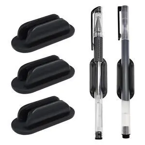 3 Pack Adhesive Pen Holder, Silicone, Oval, Black | Silicone Pencil Holder for Desk & Wall, Flexible Marker Clip Organizer, For Classroom, Car, Clipboard, Office 3 Pack Adhesive Pen Holder, Silicone, Oval, Black | Silicone Pencil Holder for Desk & Wall, Flexible Marker Clip Organizer, For Classroom, Car, Clipboard, Office