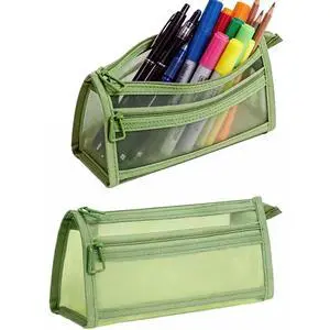 Mesh Pencil Case Storage Bag Pouch Holder Box Organizer Green for Adult | Mesh Pencil Storage Mesh Pencil Case Storage Bag Pouch Holder Box Organizer Green for Adult | Mesh Pencil Storage