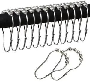 Stainless Steel Shower Curtain Hooks Rustproof Decorative Shower Curtain Rings for Shower Rods 12 Pack Stainless Steel Shower Curtain Hooks Rustproof Decorative Shower Curtain Rings for Shower Rods 12 Pack