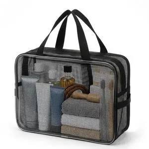 Mesh Shower Caddy Bag, Portable Toiletry Organizer with Zipper, Large Capacity Quick Dry Tote for Bathroom Gym Travel Camping Swimming Mesh Shower Caddy Bag, Portable Toiletry Organizer with Zipper, Large Capacity Quick Dry Tote for Bathroom Gym Travel Camping Swimming
