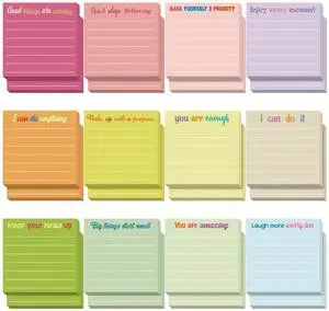 24 Pcs Inspirational Sticky Notes Gifts, Inspire, Macaron | Back to School Supplies Motivational Sticky Notes Pad Employee Appreciation Gift Bulk for Teacher Coworker Office 3 x 3'' 24 Pcs Inspirational Sticky Notes Gifts, Inspire, Macaron | Back to School Supplies Motivational Sticky Notes Pad Employee Appreciation Gift Bulk for Teacher Coworker Office 3 x 3''
