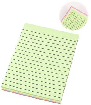 Lined Sticky Notes, 100 Sheets, 6"x4", 4 Colors | Strong Sticking, Super Self-Stick, Easy to Post, For Home Use, For Office Use, For Study Use Lined Sticky Notes, 100 Sheets, 6"x4", 4 Colors | Strong Sticking, Super Self-Stick, Easy to Post, For Home Use, For Office Use, For Study Use