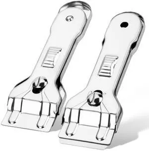 Metal Razor Blade Scraper Tool, 2 Pack, Carbon Steel Blades, Stainless Steel Body, Heavy-Duty Cleaning Razor Scraper Tool Metal Razor Blade Scraper Tool, 2 Pack, Carbon Steel Blades, Stainless Steel Body, Heavy-Duty Cleaning Razor Scraper Tool