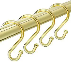 S Shaped Shower Curtain Hooks Rings Shower Curtain Hangers S Hooks | Gold,Stainless Steel,Rust Proof,Durable,Free Gliding,Kitchen, Wardrobe,Set of 12 S Shaped Shower Curtain Hooks Rings Shower Curtain Hangers S Hooks | Gold,Stainless Steel,Rust Proof,Durable,Free Gliding,Kitchen, Wardrobe,Set of 12