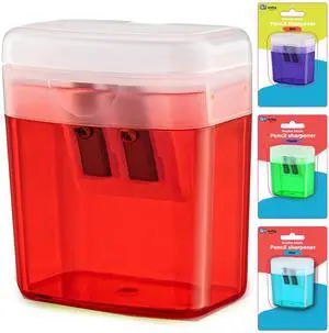 Pencil Sharpener Dual Hole Manual Red, Jumbo Crayon Sharpener with Cover and Bin, Handheld Color Pencil Sharpeners for Large & Standard Pencils, Also Available in Blue, Green, Purple, 1 Pc By Enday Pencil Sharpener Dual Hole Manual Red, Jumbo Crayon Sharpener with Cover and Bin, Handheld Color Pencil Sharpeners for Large & Standard Pencils, Also Available in Blue, Green, Purple, 1 Pc By Enday
