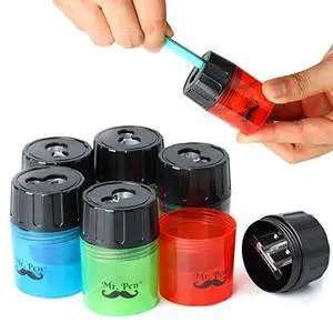 Pencil Sharpeners Manual, 6 Pack, Dual Hole | Colorful Handheld Pencil Sharpener, Compatible with Standard and Jumbo Pencils, Screw-On Lid, Stainless Steel Blade Pencil Sharpeners Manual, 6 Pack, Dual Hole | Colorful Handheld Pencil Sharpener, Compatible with Standard and Jumbo Pencils, Screw-On Lid, Stainless Steel Blade