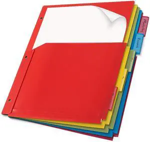 Expanding Binder Dividers with Pockets and Tabs, 5 Tabs | Colorful Dividers for 3 Ring Binder with Pockets Expanding Binder Dividers with Pockets and Tabs, 5 Tabs | Colorful Dividers for 3 Ring Binder with Pockets