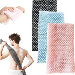3PCS Exfoliating Shower Towel for Men and Women, Premium Hexagon-Woven Scrub Bath Cloth for Body & Face, Back Body Scrubber for Shower (Pink, Blue, Black) 3PCS Exfoliating Shower Towel for Men and Women, Premium Hexagon-Woven Scrub Bath Cloth for Body & Face, Back Body Scrubber for Shower (Pink, Blue, Black)