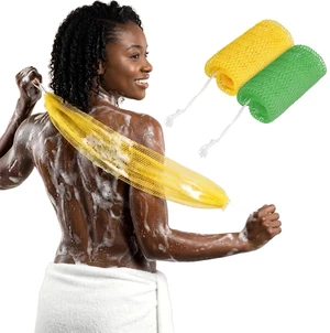 African Net Sponge Authentic, 2 Pack Exfoliating Bath Sponge for Shower, Long Mesh Body Scrubber & Back Washer for Women and Men, Gentle Scrubber for All Skin Types, Travel African Net Sponge Authentic, 2 Pack Exfoliating Bath Sponge for Shower, Long Mesh Body Scrubber & Back Washer for Women and Men, Gentle Scrubber for All Skin Types, Travel