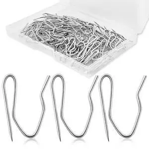 70PCS Curtain Hooks, 1.2 Inch Metal Drapery Pin and Hook, Rustproof Stainless Steel Drapery Pins with Clear Box, Heavy-Duty Offset Pin On Drapery Hooks for Door Window Shower RV Curtain, Silver White 70PCS Curtain Hooks, 1.2 Inch Metal Drapery Pin and Hook, Rustproof Stainless Steel Drapery Pins with Clear Box, Heavy-Duty Offset Pin On Drapery Hooks for Door Window Shower RV Curtain, Silver White