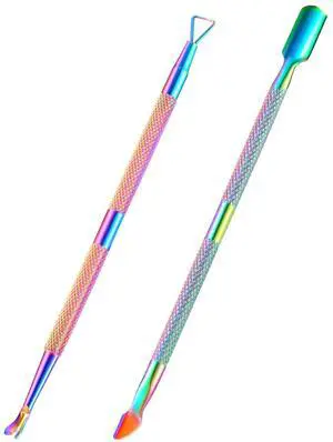 2PCS Cuticle Pusher and Cutter Remover, Salon Nail Scraper for Gel Polish | Stainless Steel Manicure and Pedicure Cleaner Tool for Fingernail and Toenail 2PCS Cuticle Pusher and Cutter Remover, Salon Nail Scraper for Gel Polish | Stainless Steel Manicure and Pedicure Cleaner Tool for Fingernail and Toenail