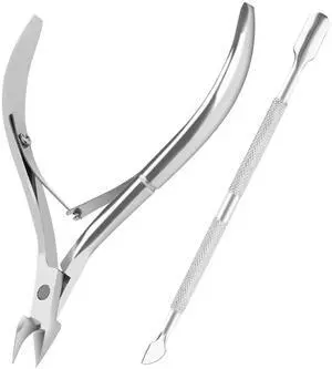 Metal Nail Cuticle Trimmer with Cuticle Pusher and Cutter, 2 PCS Professional Cuticle Remover Tool Kit, Cuticle Cutter Set, Cuticle Nippers, Cuticle Clippers for Women, Manicure Pedicure Tool Metal Nail Cuticle Trimmer with Cuticle Pusher and Cutter, 2 PCS Professional Cuticle Remover Tool Kit, Cuticle Cutter Set, Cuticle Nippers, Cuticle Clippers for Women, Manicure Pedicure Tool