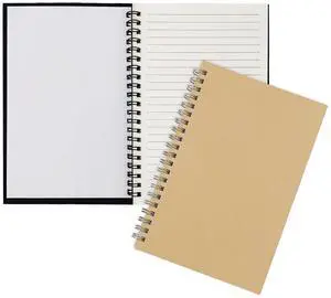 2-Pack (60 Sheets/Notebook) College Ruled Hardback Cover Spiral Notebooks - Memo Notepad for Students, Office, and Business Diary, 7.48 x 5.11 Inches - Available in Black and Brown Covers 2-Pack (60 Sheets/Notebook) College Ruled Hardback Cover Spiral Notebooks - Memo Notepad for Students, Office, and Business Diary, 7.48 x 5.11 Inches - Available in Black and Brown Covers