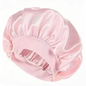 1pc Women's Satin Wide-Brimmed Shower Cap Solid Color Silk Bonnet for Daily Use, Soft Hair Wrap for Shower, Sleeping, or Makeup, Reusable Dry Hair Cap Pink 1pc Women's Satin Wide-Brimmed Shower Cap Solid Color Silk Bonnet for Daily Use, Soft Hair Wrap for Shower, Sleeping, or Makeup, Reusable Dry Hair Cap Pink