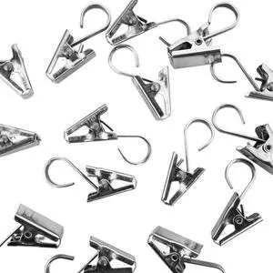 Heavy Duty Satin Nickel Curtain Clips w/Hook for Photos, Showers, Bedroom, Living Room, Home Decoration, Arts & Crafts, 1.5" x 0.5" inch (20 Hooks) Heavy Duty Satin Nickel Curtain Clips w/Hook for Photos, Showers, Bedroom, Living Room, Home Decoration, Arts & Crafts, 1.5" x 0.5" inch (20 Hooks)