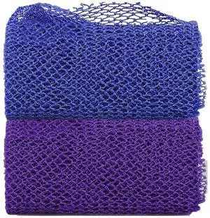2 Pieces African Net Sponge, Long African Exfoliating Net, Net Bath Sponge Shower Body Scrubber Back Scrubber Skin Smoother, Stretches to Approximately 63" (Blue&Purple) 2 Pieces African Net Sponge, Long African Exfoliating Net, Net Bath Sponge Shower Body Scrubber Back Scrubber Skin Smoother, Stretches to Approximately 63" (Blue&Purple)