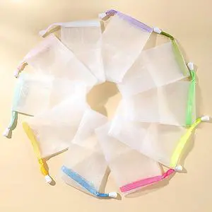 10 PCS Exfoliating Mesh Soap Pouch Double Layer Thicken Foam Net Soap Saver Sack Drawstring Holder Bags Bubble Mesh Bags (Multicolor) 10 PCS Exfoliating Mesh Soap Pouch Double Layer Thicken Foam Net Soap Saver Sack Drawstring Holder Bags Bubble Mesh Bags (Multicolor)