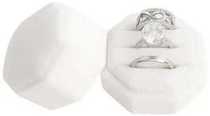 Niche-Finds White Velvet Ring Box for 3 Rings Triple Slot Engagement Ring Holder, Wedding Band Display Case, Jewelry Gift Box Niche-Finds White Velvet Ring Box for 3 Rings Triple Slot Engagement Ring Holder, Wedding Band Display Case, Jewelry Gift Box