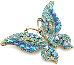 Crystal Rhinestone Butterfly Brooch,Elegant Butterfly Lapel Pins,Fashion Exquisite Crystal Animal Shape Brooches Lapel Pins,Dress Accessories Jewelry Gift for Women Daily Decoration (Deep Blue) Crystal Rhinestone Butterfly Brooch,Elegant Butterfly Lapel Pins,Fashion Exquisite Crystal Animal Shape Brooches Lapel Pins,Dress Accessories Jewelry Gift for Women Daily Decoration (Deep Blue)