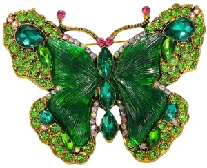 Crystal Rhinestone Butterfly Brooch,Elegant Butterfly Lapel Pins,Fashion Exquisite Crystal Animal Shape Brooches Lapel Pins,Dress Accessories Jewelry Gift for Women Daily Decoration (Green) Crystal Rhinestone Butterfly Brooch,Elegant Butterfly Lapel Pins,Fashion Exquisite Crystal Animal Shape Brooches Lapel Pins,Dress Accessories Jewelry Gift for Women Daily Decoration (Green)
