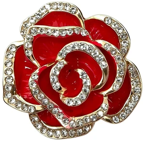 Seakuur Camellia Brooch Rose Pin Rhinestone Crystal Lapel Enamel Elegant Vintage Corsage for Women Suit Dress Scarf Wedding Party Jewelry (Red) Seakuur Camellia Brooch Rose Pin Rhinestone Crystal Lapel Enamel Elegant Vintage Corsage for Women Suit Dress Scarf Wedding Party Jewelry (Red)