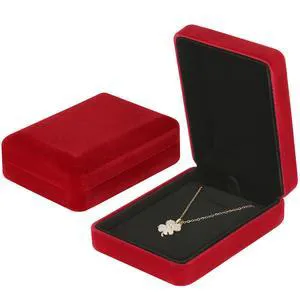2 Pcs Jewelry Necklace Pendant Gift Box for Women (Red) | Metal Velvet, Jewelry Holder Case, for Proposal Mother's Day Birthday Anniversary 2 Pcs Jewelry Necklace Pendant Gift Box for Women (Red) | Metal Velvet, Jewelry Holder Case, for Proposal Mother's Day Birthday Anniversary
