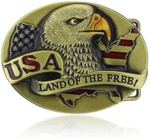 USA 250th Anniversary Western Patriotic Eagle Belt Buckle, Bronze | Durable zinc alloy, fits 1.5in leather belts, versatile western belt buckle, for rodeo, casual and formal outfits USA 250th Anniversary Western Patriotic Eagle Belt Buckle, Bronze | Durable zinc alloy, fits 1.5in leather belts, versatile western belt buckle, for rodeo, casual and formal outfits