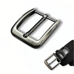 Men's Needle Pin Belt Buckle Replacement, Zinc Alloy, Gunmetal Finish, Single Prong Square, 1.5 Inch, for Casual and Dress Belts Men's Needle Pin Belt Buckle Replacement, Zinc Alloy, Gunmetal Finish, Single Prong Square, 1.5 Inch, for Casual and Dress Belts