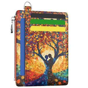 Slim Wallet Women Credit Card Holder Tree of Life RFID Small | Zipper Pocket Wallet, Thin Coin Purse, PU Leather, Minimalist Travel Card Case, 6 Card Slots, ID Window, Ladies Wallet Gifts Slim Wallet Women Credit Card Holder Tree of Life RFID Small | Zipper Pocket Wallet, Thin Coin Purse, PU Leather, Minimalist Travel Card Case, 6 Card Slots, ID Window, Ladies Wallet Gifts