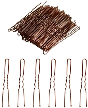 100 PCS Invisible Wave Hairgrip U Shaped Hair Pins Kit Large Heavy Duty Crinkled Hair Pins for Women and Ballet Bun with Box (2.4 in, Brown) 100 PCS Invisible Wave Hairgrip U Shaped Hair Pins Kit Large Heavy Duty Crinkled Hair Pins for Women and Ballet Bun with Box (2.4 in, Brown)