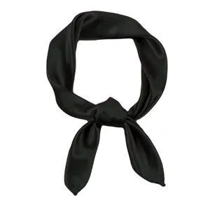 Women Satin Neck Scarf Square Handkerchief for Halloween Retro Costume Accessory (Black) Women Satin Neck Scarf Square Handkerchief for Halloween Retro Costume Accessory (Black)