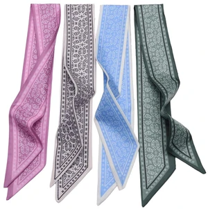 Wojgzon 4PCS Fashion Silk Scarves for Women Skinny Neck Head Scarves Purse Scarf Headbands for Bags Hair Accessories Wojgzon 4PCS Fashion Silk Scarves for Women Skinny Neck Head Scarves Purse Scarf Headbands for Bags Hair Accessories