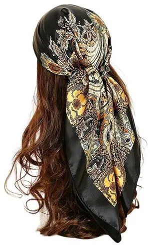Women-Square-Head-Scarf Bandana - 35" Satin-Hair-Neck-Scarf for Bag Pant Women-Square-Head-Scarf Bandana - 35" Satin-Hair-Neck-Scarf for Bag Pant