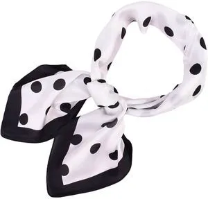 GKJU Head Scarf for Women Like Silk Satin Hair Scarves Polka Dot Printed Square Neck Handbags Scarf Bandanas 27.5 Inches (XB7079 white) GKJU Head Scarf for Women Like Silk Satin Hair Scarves Polka Dot Printed Square Neck Handbags Scarf Bandanas 27.5 Inches (XB7079 white)