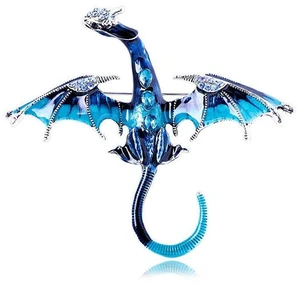 Enamel Dragon Brooch Vintage Punk Dragon Animal Brooch Domineering Flying Dragons Brooch Personality Clothing Hat Bag Accessories for Men and Women (Blue) Enamel Dragon Brooch Vintage Punk Dragon Animal Brooch Domineering Flying Dragons Brooch Personality Clothing Hat Bag Accessories for Men and Women (Blue)