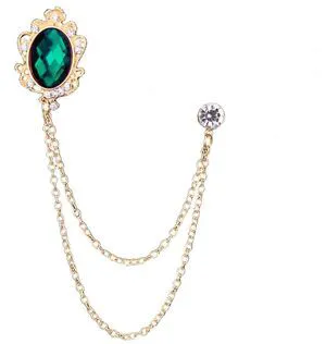 Men's Crystal Brooch Lapel Pin Badge Hanging Chains Collar Brooches Pin for Career Suit Tuxedo of Shirts Tie Hat Scarf for Boyfriend Father Birthday (Green) Men's Crystal Brooch Lapel Pin Badge Hanging Chains Collar Brooches Pin for Career Suit Tuxedo of Shirts Tie Hat Scarf for Boyfriend Father Birthday (Green)